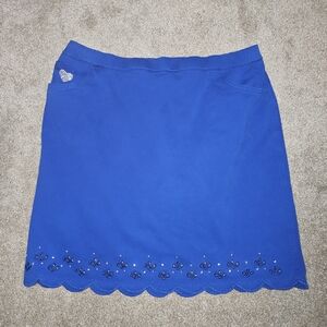 Quacker Factory Royal Blue Mini Skort with Embroidery